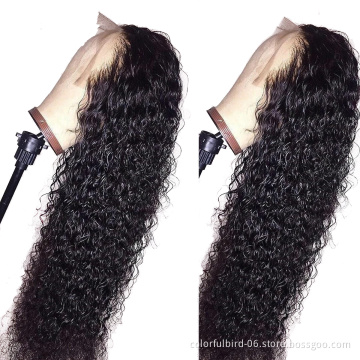 jerry curly 4*4 closure Wig  curly Lace Front HD Transparent Lace Wigs Glueless 100% Virgin 4*4 lace Brazilian human hair